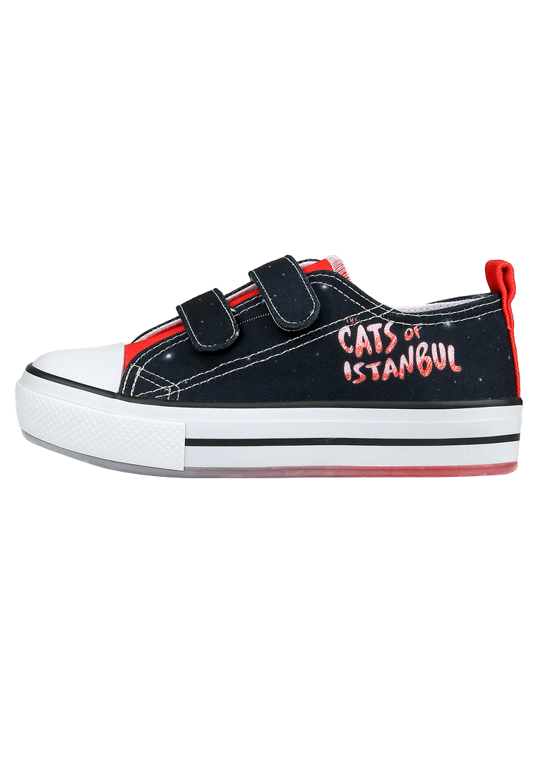 Unisex Enfant Végan Baskets Lumineuses à Scratch Noir - Paws on Taksim Motif