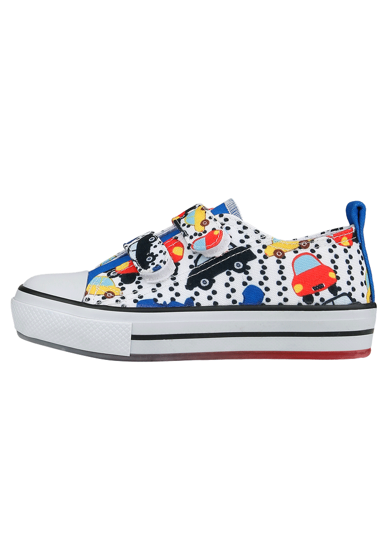 Unisex Çocuk Vegan Işıklı Cırt Cırtlı Beyaz Sneakers - Just Go Somewhere Tasarım