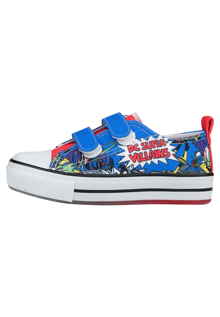 Unisex Enfant Végan Baskets Lumineuses à Scratch Bleu - Warner Bros Dc Villains Motif