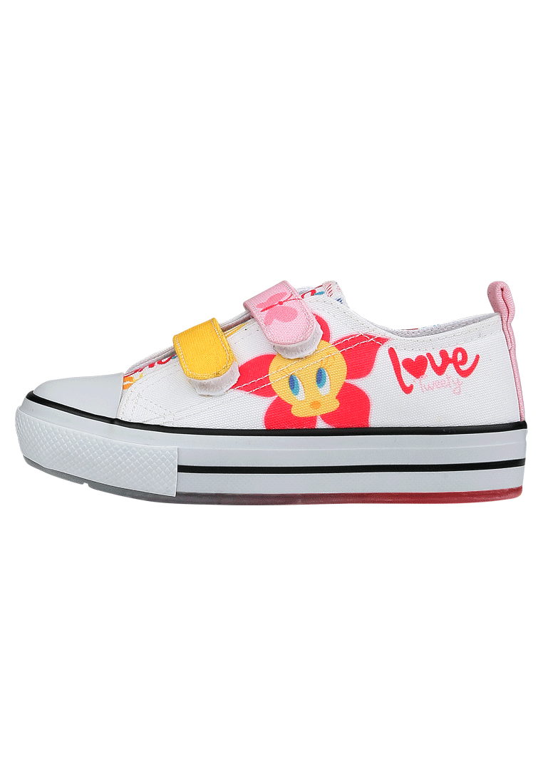 Unisex Çocuk Vegan Işıklı Cırt Cırtlı Beyaz Sneakers - Warner Bros Looney Tunes Love Tweety Tasarım